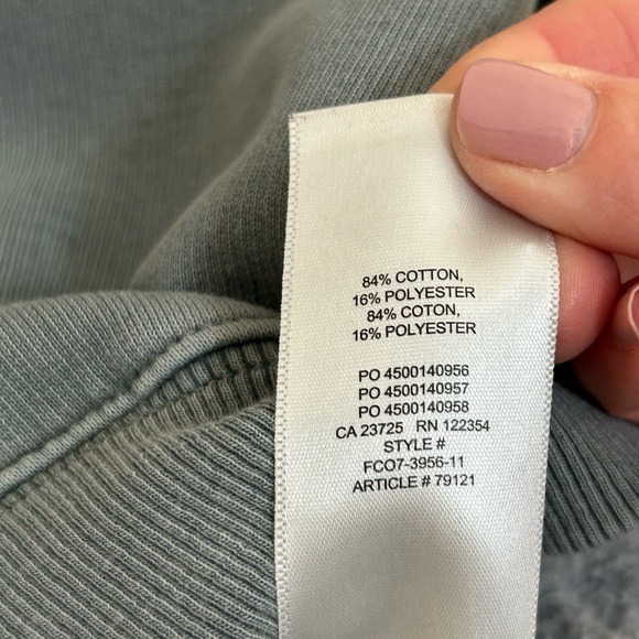 Wilfred Free Soft Blue Half Zip Cropped Sweatshirt - Picture 6 of 9